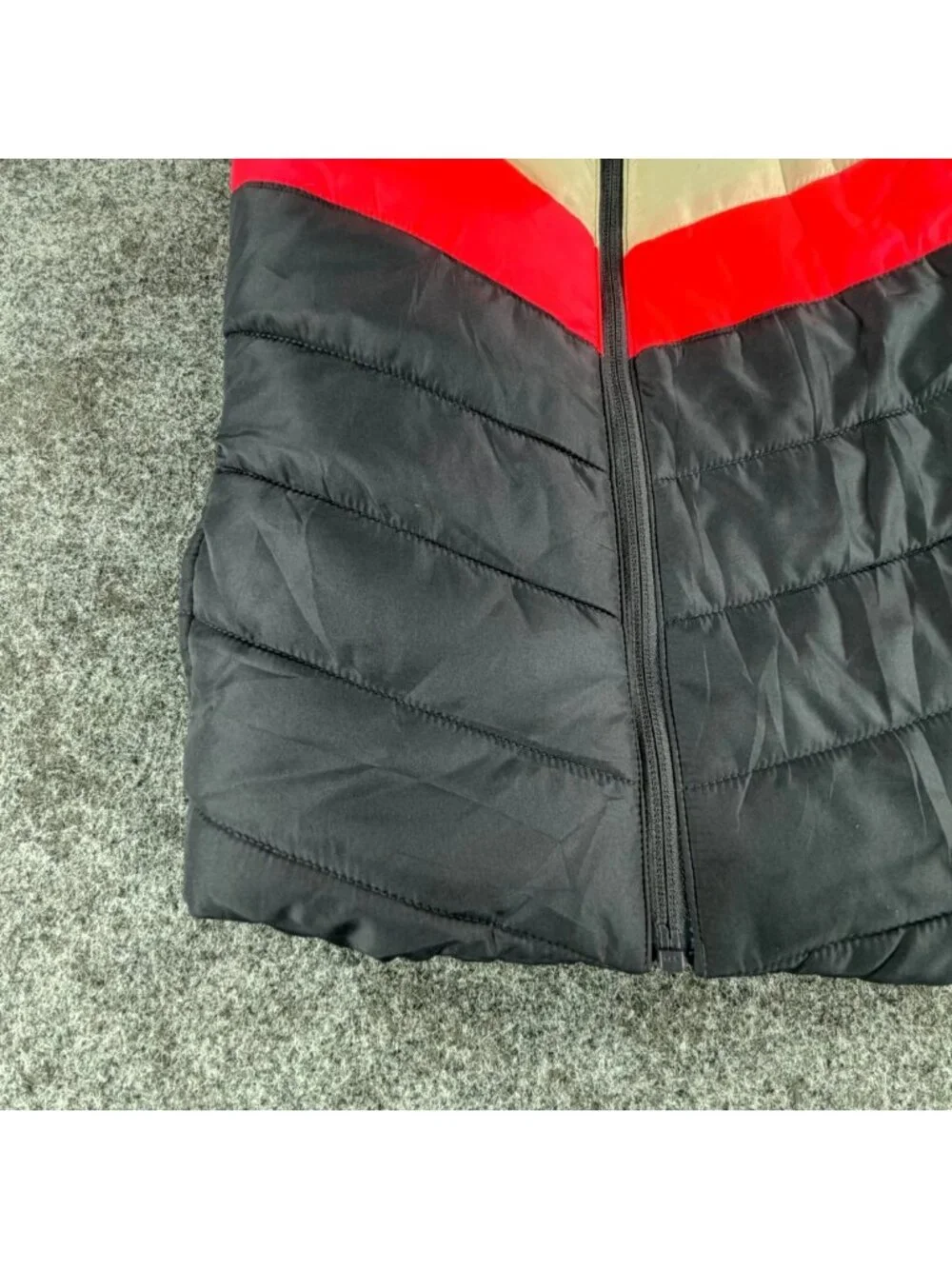 Puma Puffer‎ Vest Girls S Black Colorblock Full Zip Sleeveless Running Athletic
